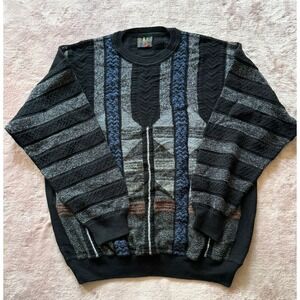 Baffo Mens Pullover Crewneck Knit Sweater Lana Wool Blend Size Large Vintage‎